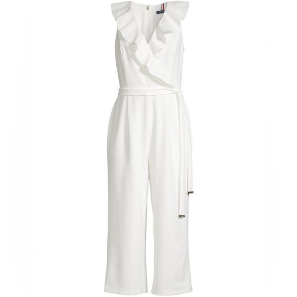 Tommy Hilfiger Belted Cropped Jumpsuit Size 12 - Picture 1 of 9
